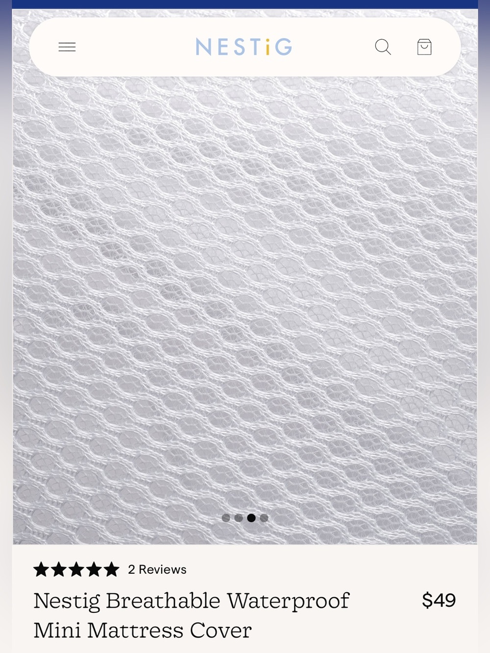 Nestig Breathable Waterproof
Mini Mattress